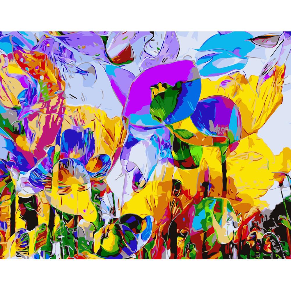 Картина по номерам Strateg Премиум Цветочные абстракции 40x50 см (GS333)