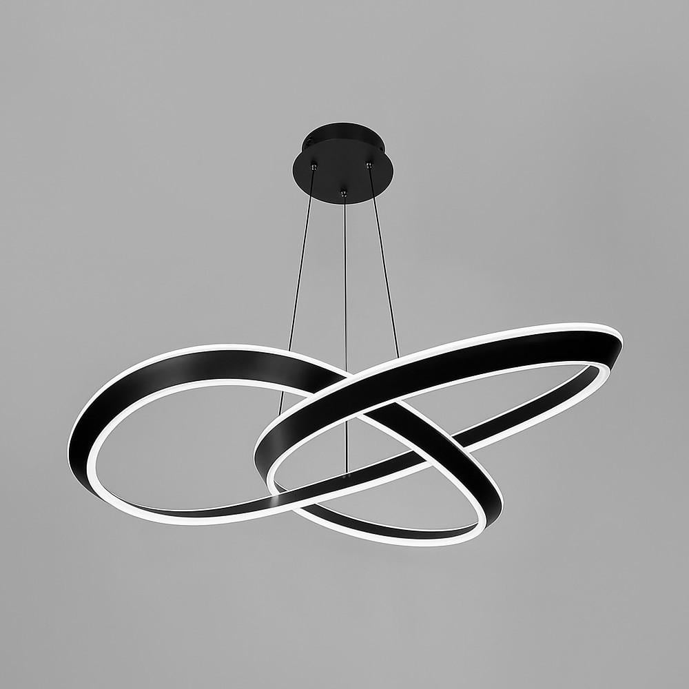 Люстра підвісна кільцева в переплетеному корпусі 70х20 см Чорний (MJ319-800 BK)