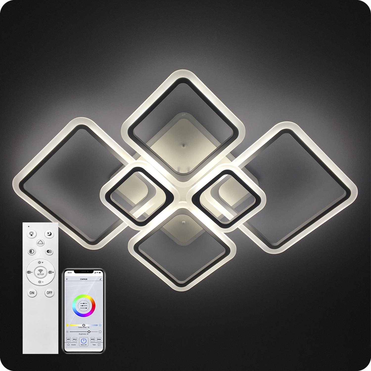 Люстра світлодіодна 517 Light 3color з пультом 150 Вт Білий (01756) - фото 2 Люстра світлодіодна 517 Light 3color з пультом 150 Вт Білий (01756) - фото 2