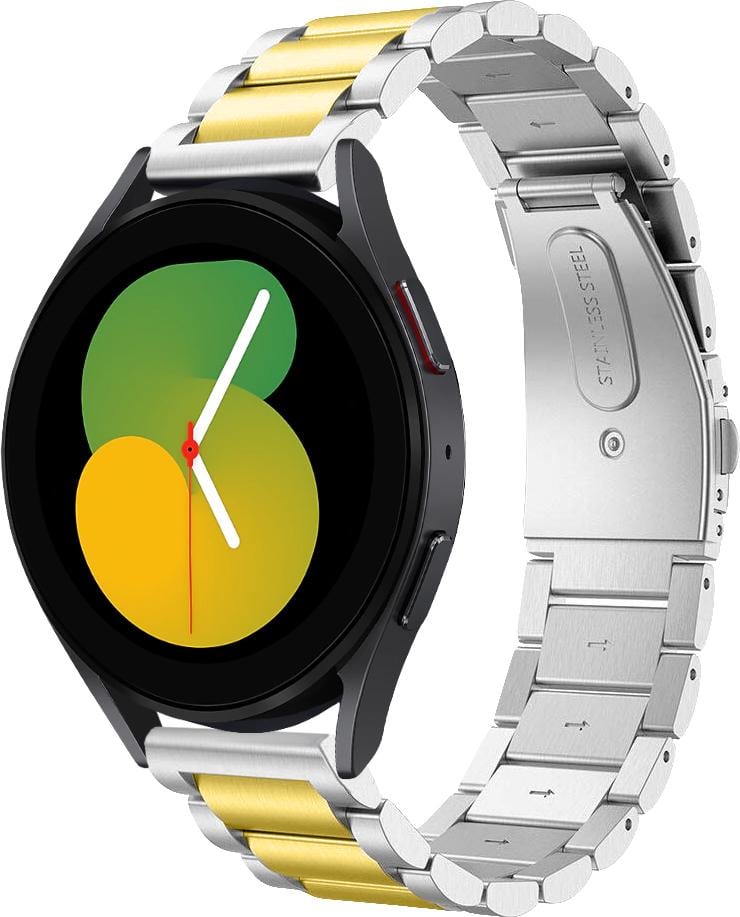 Металевий Ремінець Shain Line для Galaxy Watch 5 40 мм Silver Gold (29564-67)