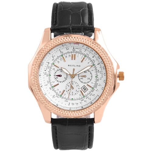 Наручные часы с датой 6098 White G-Bk Золотистый/Черный (29079411)