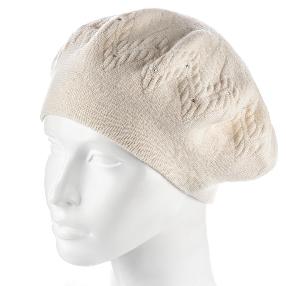 Берет женский Zolly ZH246 шерстяной двойной Ванильный (132384)