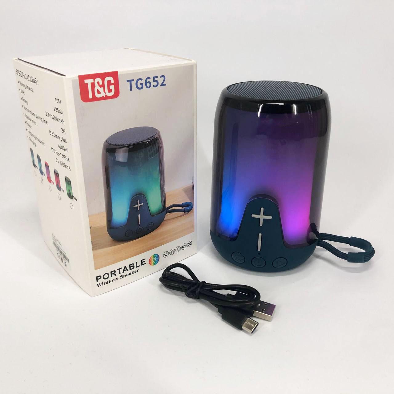 Портативная колонка TG652 5W с RGB подсветкой и ремешком Синий - фото 5 Портативная колонка TG652 5W с RGB подсветкой и ремешком Синий - фото 5