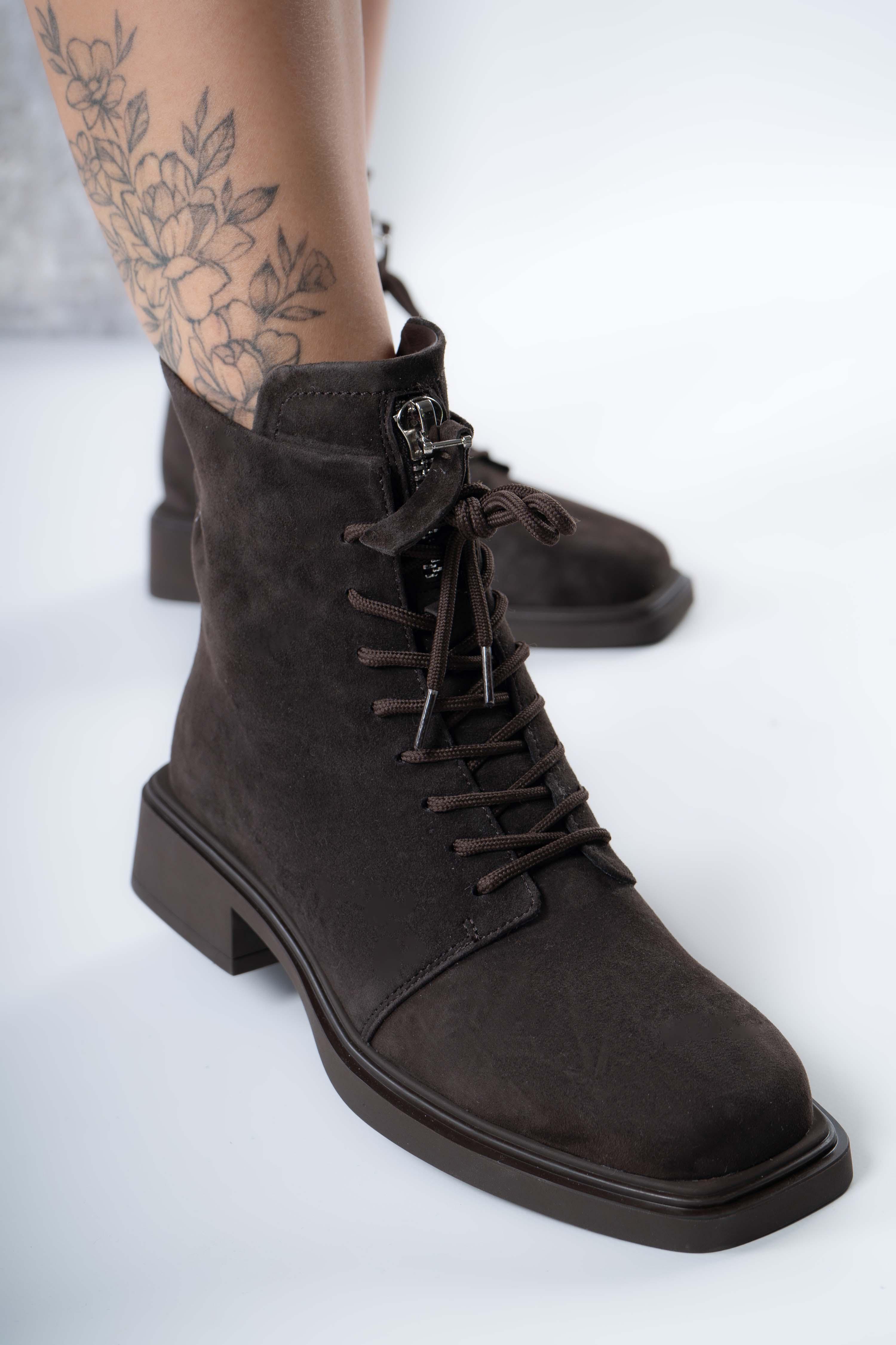 Ботинки женские Where Uwear JA242-H1505-P1375M 346778 натуральная замша р. 37 Коричневый (346778_37)