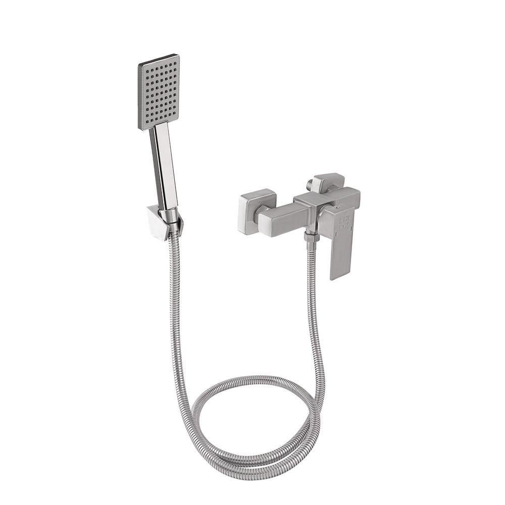 Змішувач для душу Lidz Kubis 010 з душовим гарнітуром k35 LDKUB010NKS28535 Nickel (2553560387)