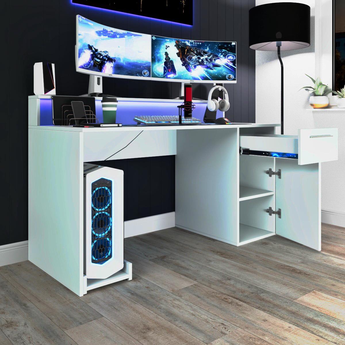 Комп'ютерний стіл Mebellini Комбо NEW 900х750/900х600 мм Білий (арт.SKEP1000-151) - фото 2 Комп'ютерний стіл Mebellini Комбо NEW 900х750/900х600 мм Білий (арт.SKEP1000-151) - фото 2