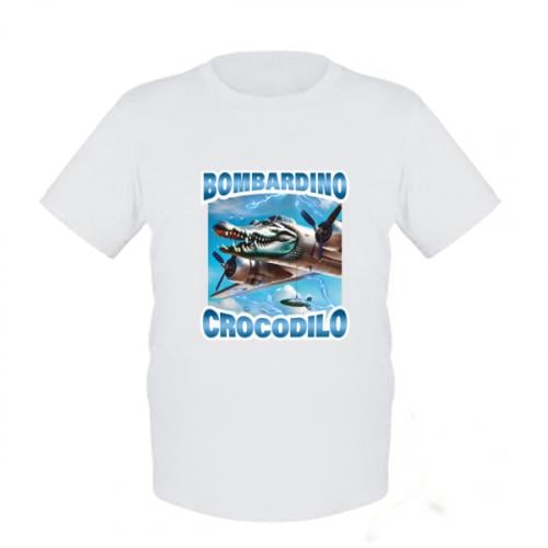 Футболка дитяча Bombardino Crocodilo meme 116 см Білий (19360800-1-211303-XS)