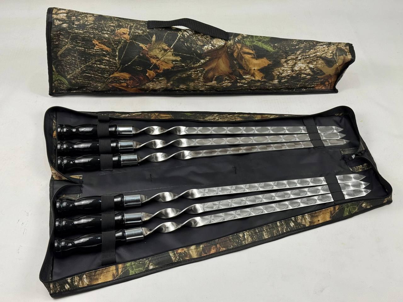 Набір шампурів для люля-кебаба із нержавіючої сталі з чохлом 6 шт. Чорний (21-10-NB-2302) - фото 3 Набір шампурів для люля-кебаба із нержавіючої сталі з чохлом 6 шт. Чорний (21-10-NB-2302) - фото 3