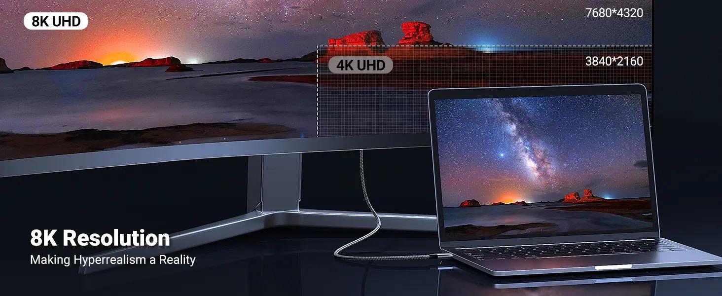 Кабель UGREEN CM556 USB Type-C to DisplayPort 8K 3 м (25839) - фото 12