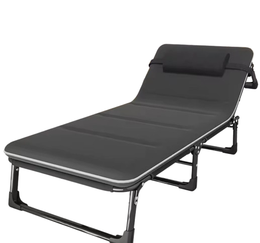 Ліжко-розкладачка LEOBRO 193х68х30 см до 150 кг з матрацом/подушкою Чорний (LBFB-A2-BLK)