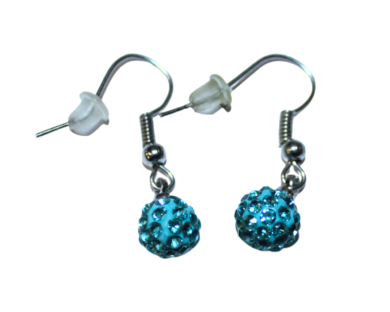 Сережки зі стразами Шамбала 2 шт.7 мм Блакитний Сережки зі стразами Шамбала 2 шт.7 мм Блакитний