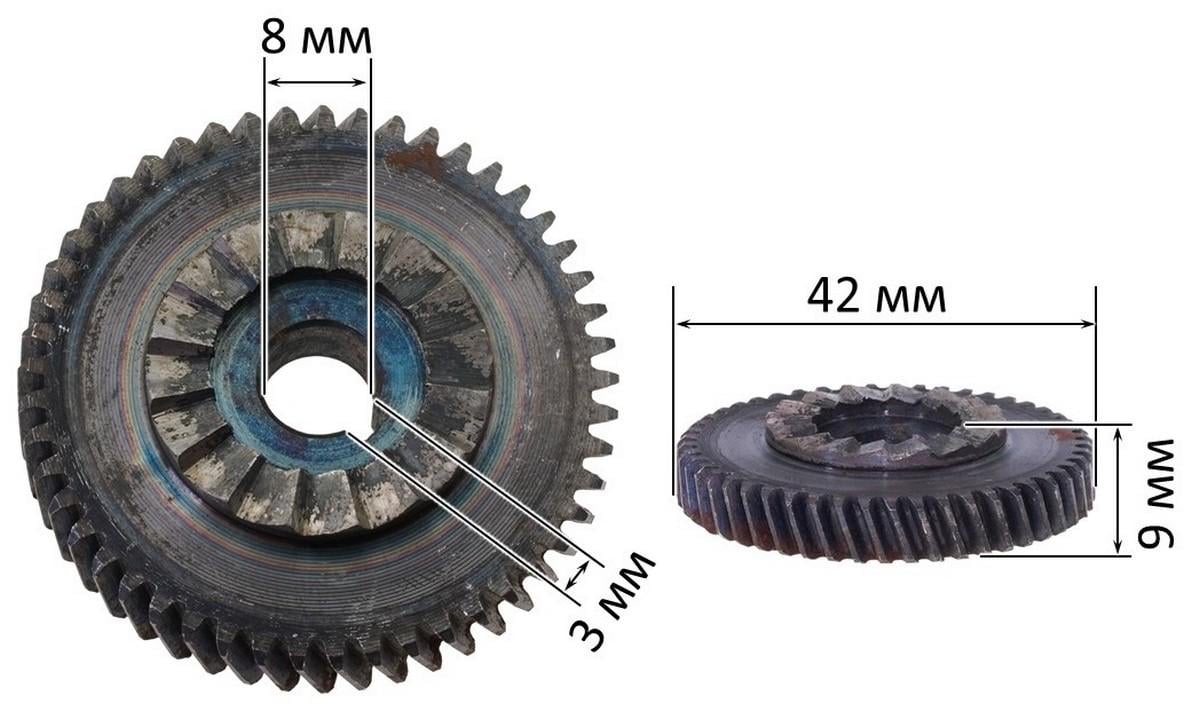 Шестерня дрели Einhell G23 d8х42 47 зуб лево (g0023) - фото 3