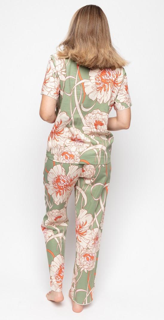 Пижама женская Cyberjammies Sage 9582-9583 12/M Зеленый с цветочным принтом (5051877441576) - фото 2