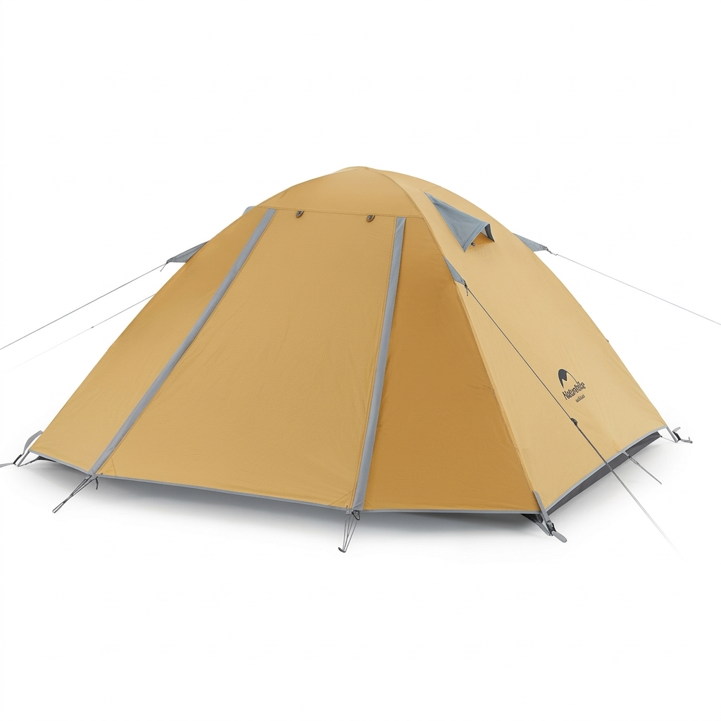 Намет купольний двомісний Naturehike P-Series NH18Z022-P 200х175х100 см 2 входи Yellow (6927595783610)