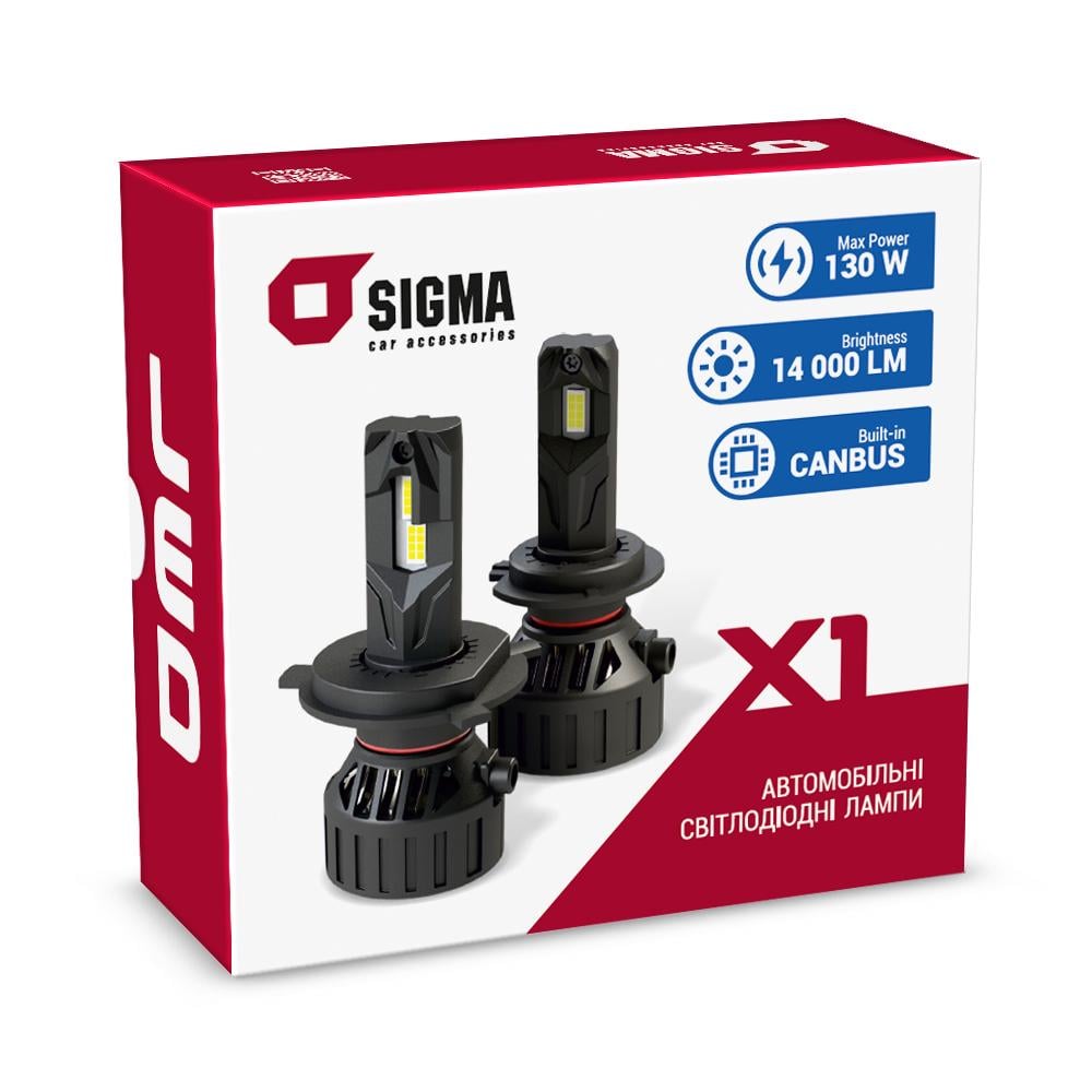 Автомобільні LED лампи Sigma X1 65W H11 6000K кулер