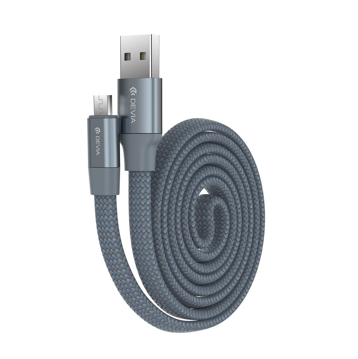 Кабель Devia Ring Y1 microUSB 2.4 A 0,8 м Серый