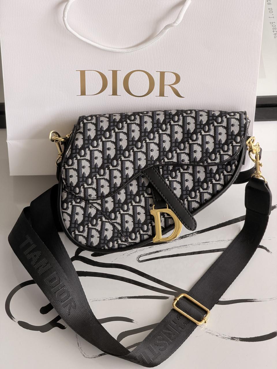 Сумка жіноча сідло Dior Saddle Bag маленька Чорно-сірий (3067456775) Сумка жіноча сідло Dior Saddle Bag маленька Чорно-сірий (3067456775)