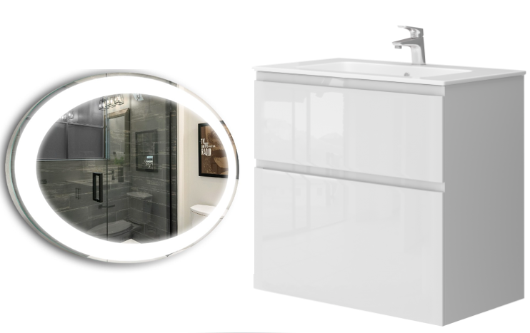 Тумба JUVENTA Ester Es-80 с зеркалом J-mirror Italia Белый (31919000)