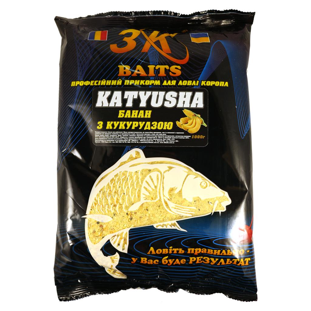 Прикормка 3KBaits KATYUSHA1000 г Банан/Кукуруза (3KB1071)