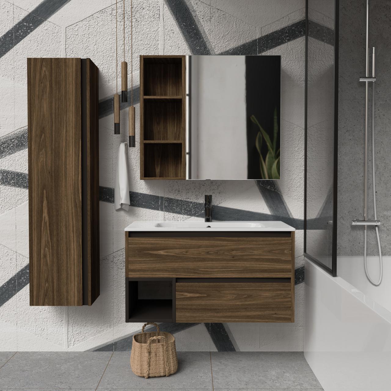 Тумба підвісна з раковиною MVK Vostok Craft 100 В2 1000х450х530 мм Дуб Бурбон (c2100br) - фото 4 Тумба підвісна з раковиною MVK Vostok Craft 100 В2 1000х450х530 мм Дуб Бурбон (c2100br) - фото 4