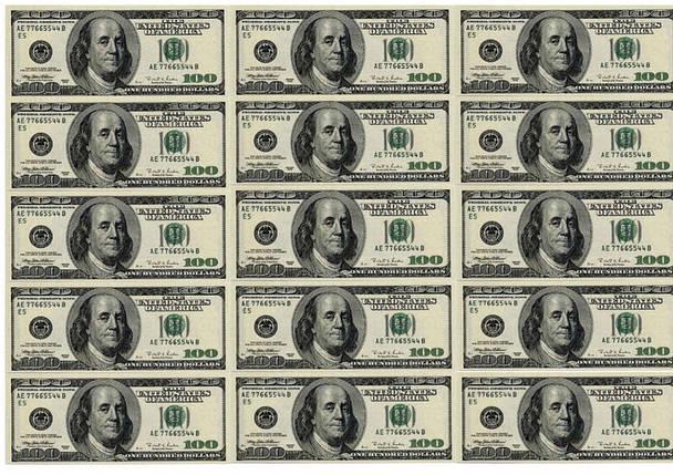 Картинка на торт вафельна гроші Долари (5862)