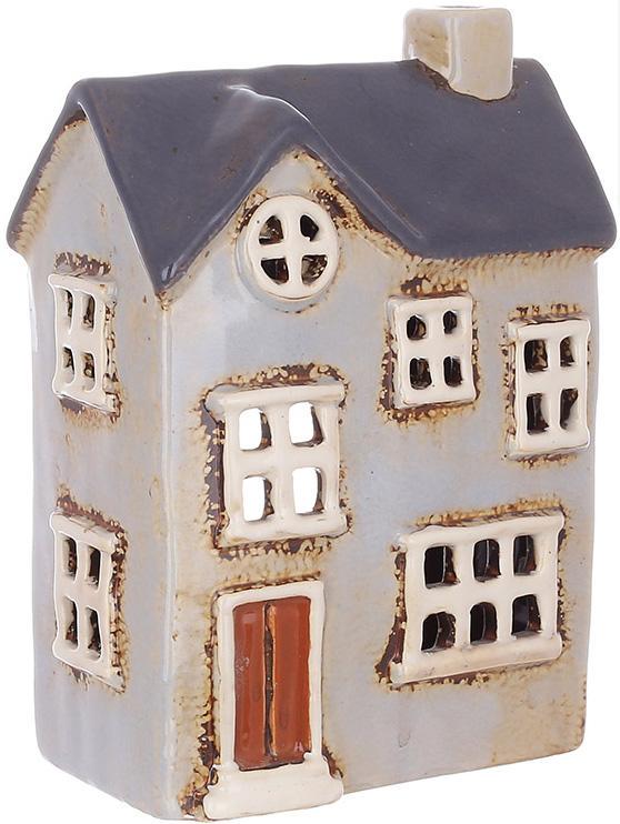 Подсвечник керамический декоративный Старый Город дом 12,5х7,5х17,5 см (N27)