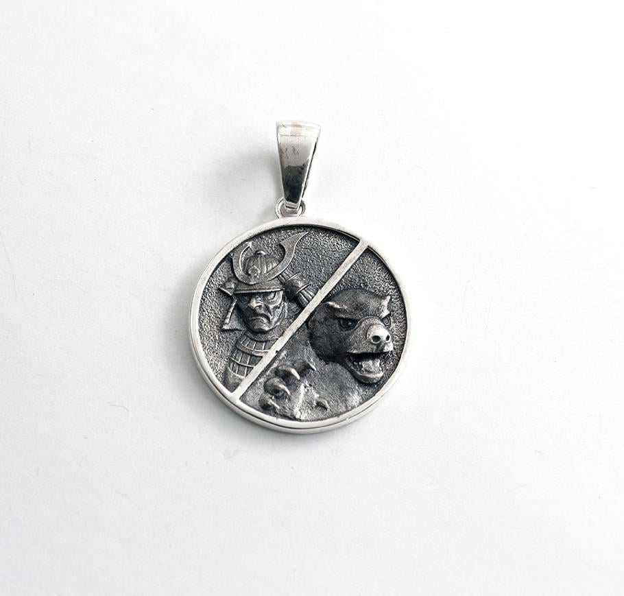 Кулон Maxi Silver 9589 Самурай с медоидом (89589)