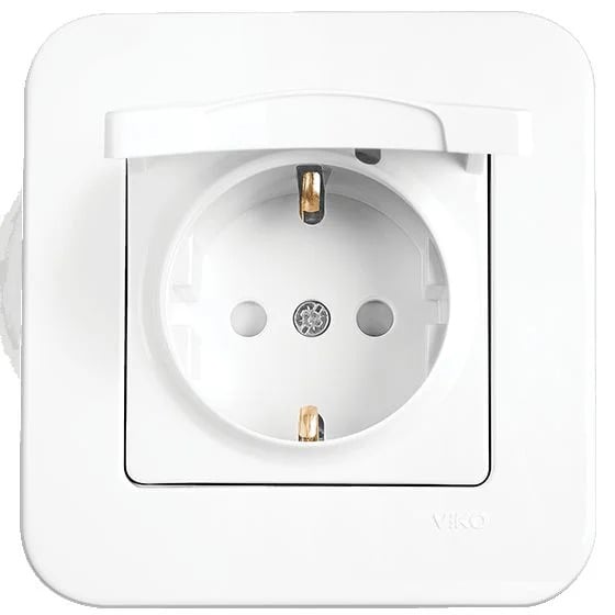 Розетка с крышкой штепсельная VIKO Rollina Белый (221747)