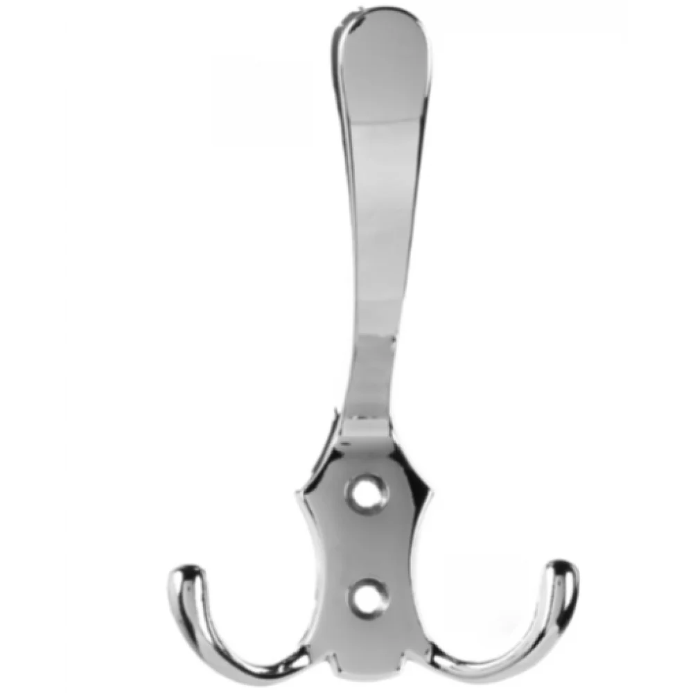 Гачок для одягу триріжковий металевий 130х75 мм Хром (MK0439)
