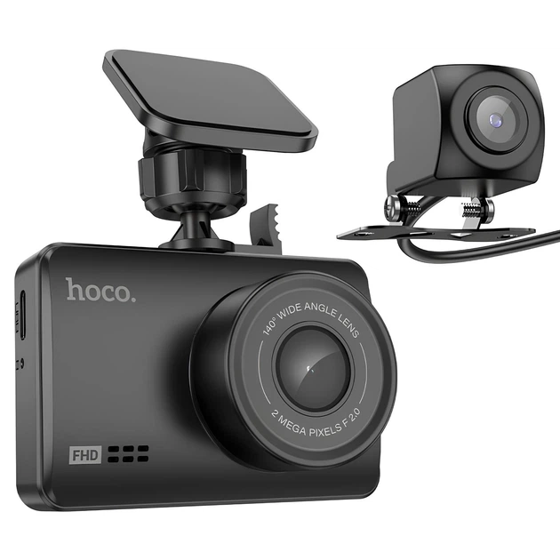 Видеорегистратор HOCO DV3 Driving recorder with display dual-channel Black (KST-6942007608183)