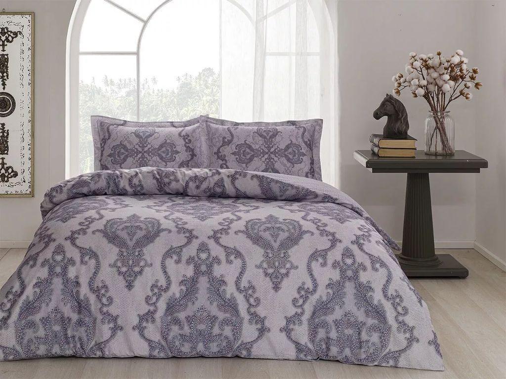 Постельное белье TAC сатин Selby mor v02 евро Фиолетовый (svt-2000022303774)