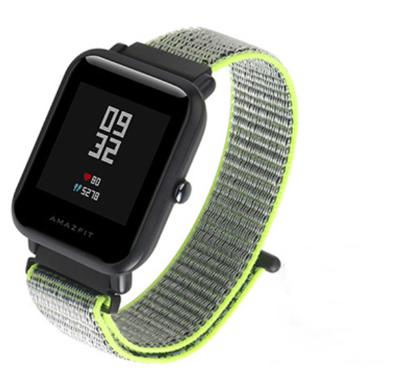 Ремінець для смарт-годинників тканинний SIKAI Nylon 20 мм для Amazfit Bip Lite S U/GTS 2 3 4 Mini/GTR Салатовий (1577P)