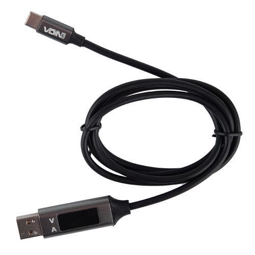 Кабель Voin CC-3201C GY USB-Type C 3 А с дисплеем 1 м Grey (00000055266)