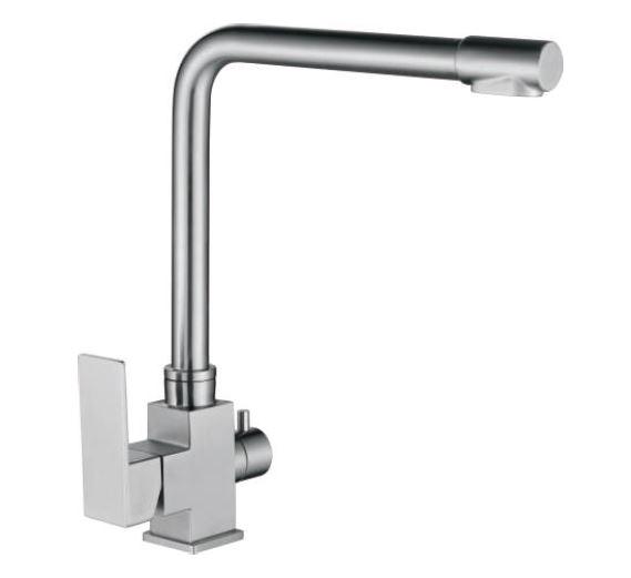 Змішувач для кухні Frap F43899-2 нержавіючий Г-подібний гусак Сатин (35672)