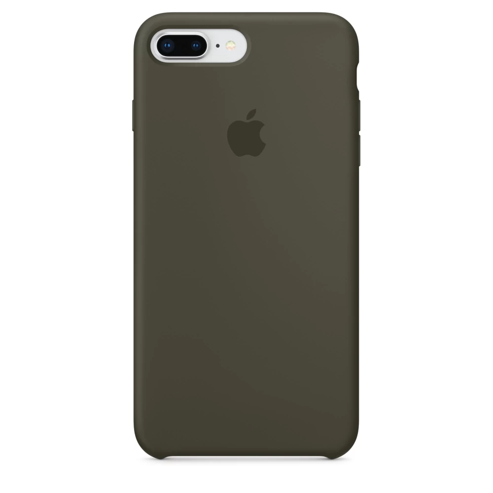 Силиконовый Чехол Накладка Silicone Case для iPhone 8 Plus/7 Plus Закрытый низ Dark Olive