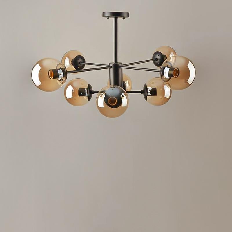 Люстра подвесная молекула Light House SRS-16263/8 на восемь ламп Черный / Коричневый