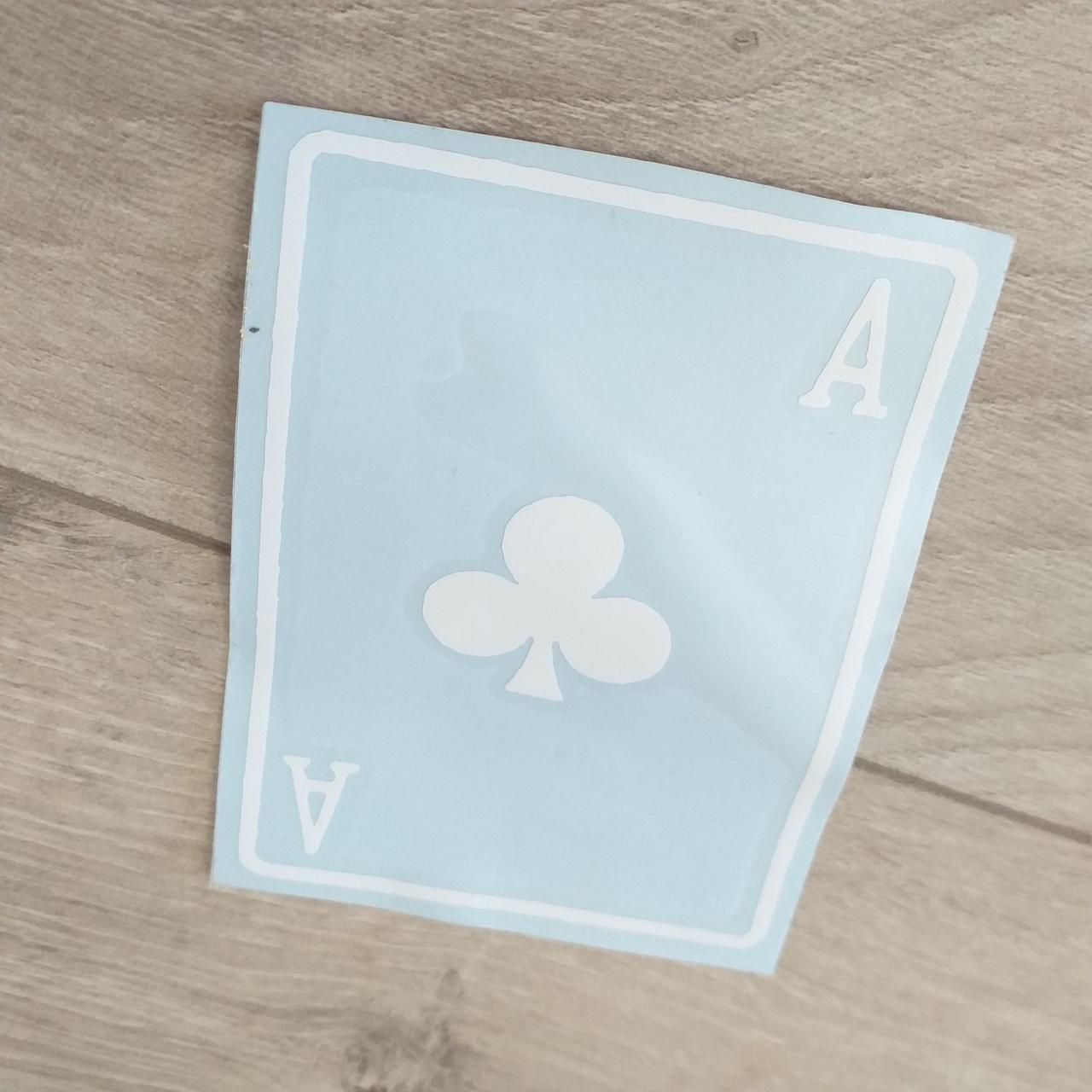 Наклейка виниловая на авто Туз Трефы 10х7,5 см Белый (KG-9301) - фото 2