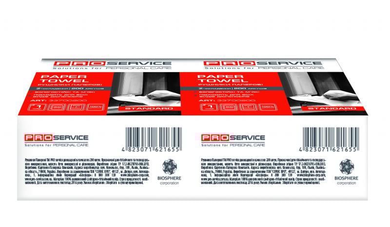 Паперові рушники PROservice Standard Z одношарове 180 шт. Білий (03416)