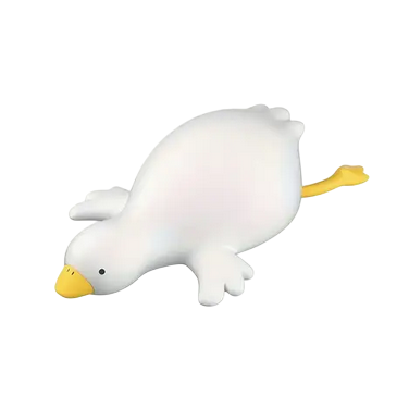 Ночник силиконовый аккумуляторный гусь с таймером Белый (LLD-D19)