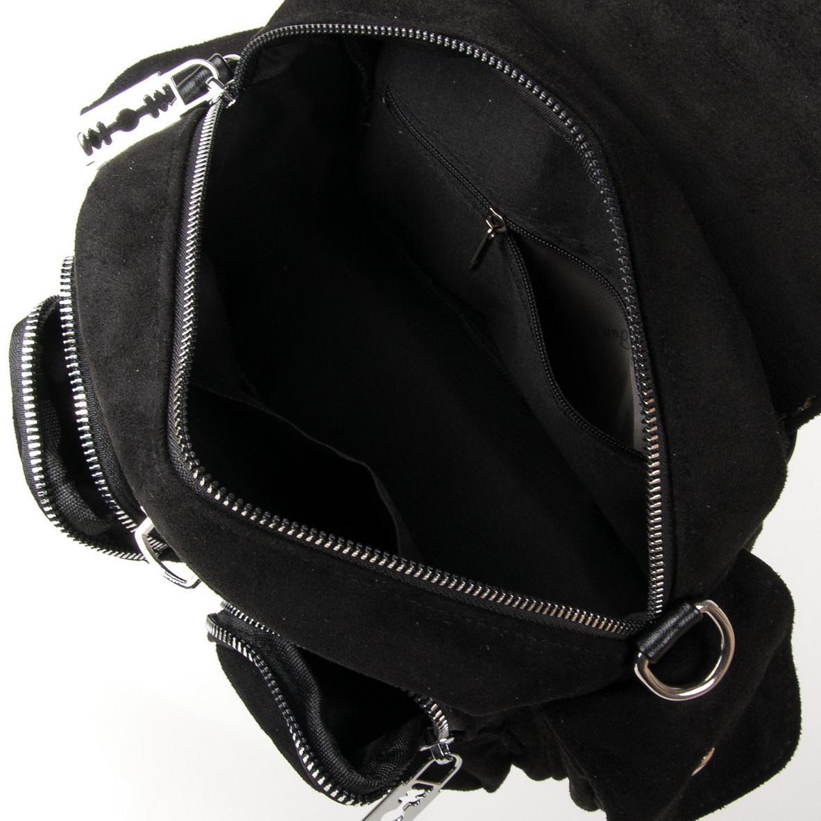 Женская модельная сумка-рюкзак из замша Fashion 2105 Черный - фото 4 Женская модельная сумка-рюкзак из замша Fashion 2105 Черный - фото 4
