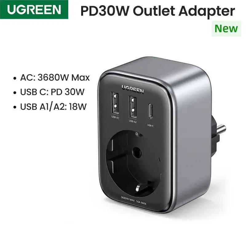 Зарядное устройство UGREEN CD314 2xUSB-A/USB-C/220V сетевое Black (UGR-90613) - фото 7