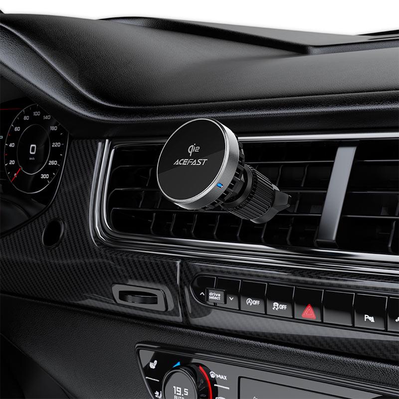 Автодержатель для телефона с БЗП Acefast D40 Qi2 Magnetic Wireless Charging car holder with Ice Cooling for air vent Metal Gray (6974316283751) - фото 6 Автодержатель для телефона с БЗП Acefast D40 Qi2 Magnetic Wireless Charging car holder with Ice Cooling for air vent Metal Gray (6974316283751) - фото 6