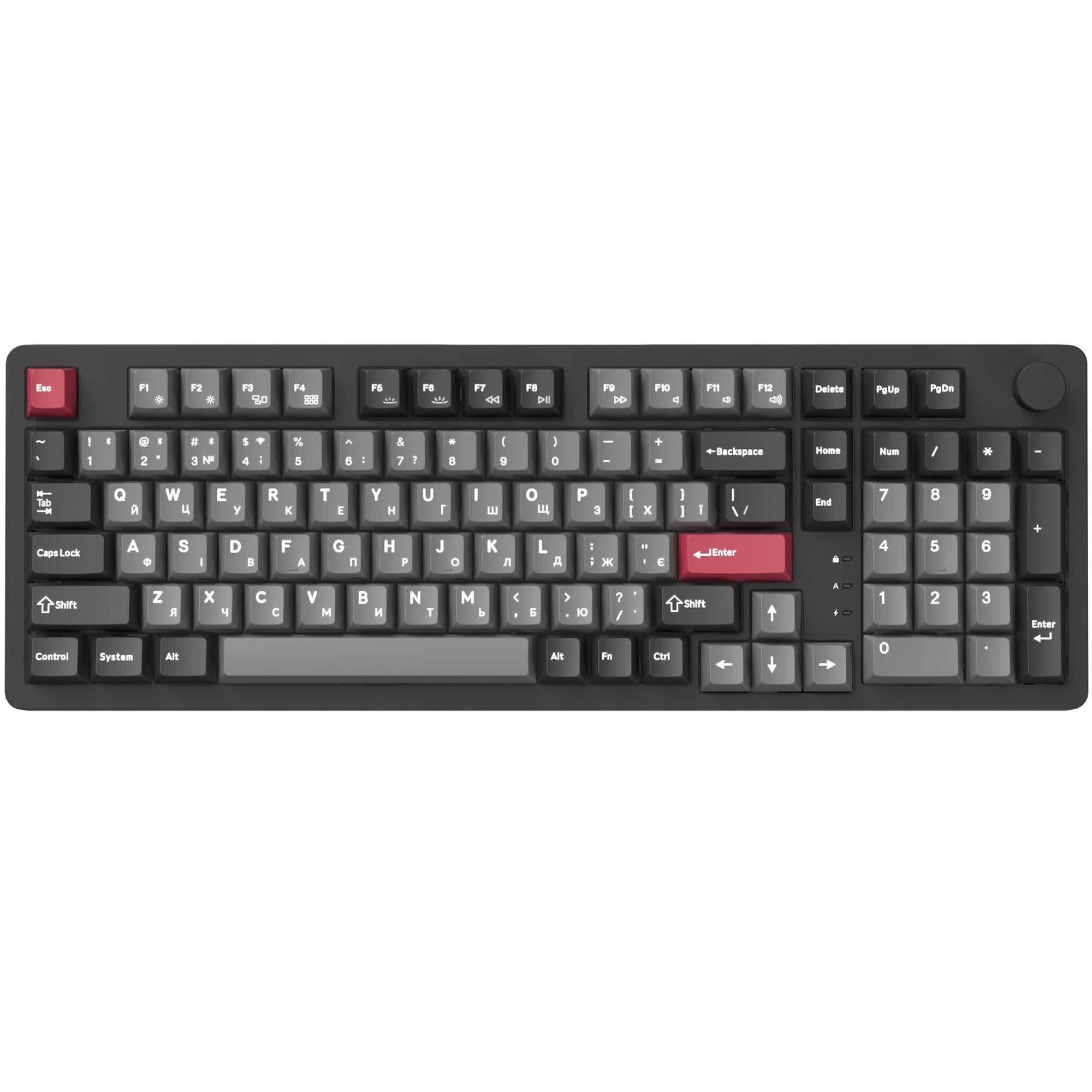 Клавиатура беспроводная механическая GamePro Asgard Drakkar 96 клавиш Keychron Super Red RGB ENG/UKR Black (MK305BK)