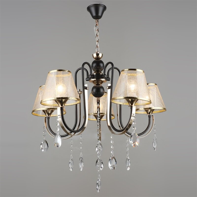 Люстра Sirius на пять плафонов под лампу Е27 Черный/Золотой (B NH5269/5 COFFEE+FGD)