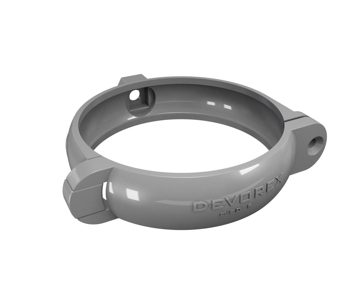 Хомут кріплення труби ПВХ DEVOREX Classic 120 Графітовий (11705218) - фото 1 Хомут кріплення труби ПВХ DEVOREX Classic 120 Графітовий (11705218) - фото 1