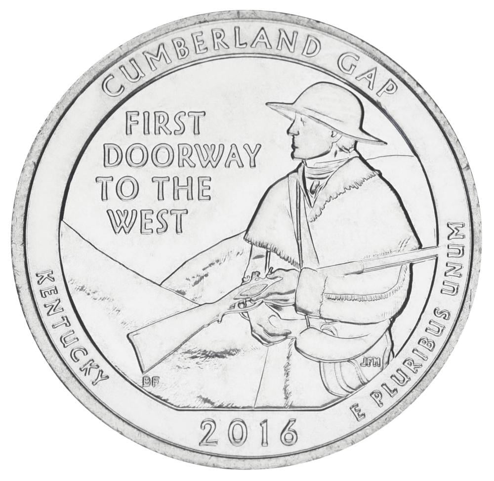 Колекційна монета США 25 центів/квотер 2016 D «Національні парки-Камберленд Геп 32-й парк» UNC (KM#636)