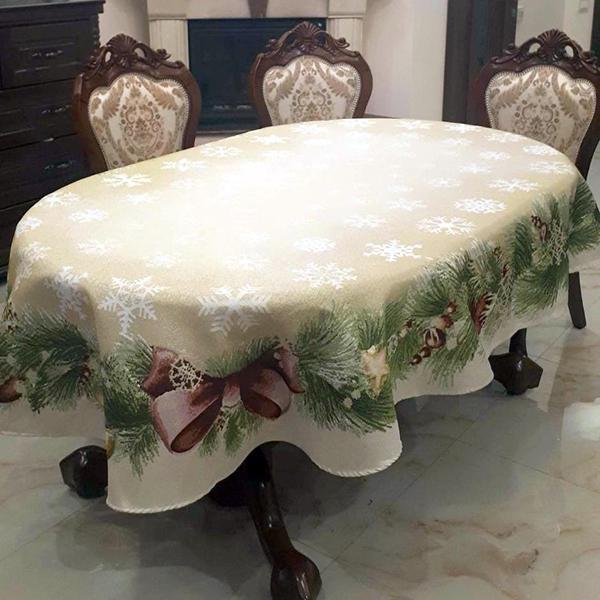 Скатерть новогодняя Sagol 160x350 ovale ST-136 V3 (CN10884)