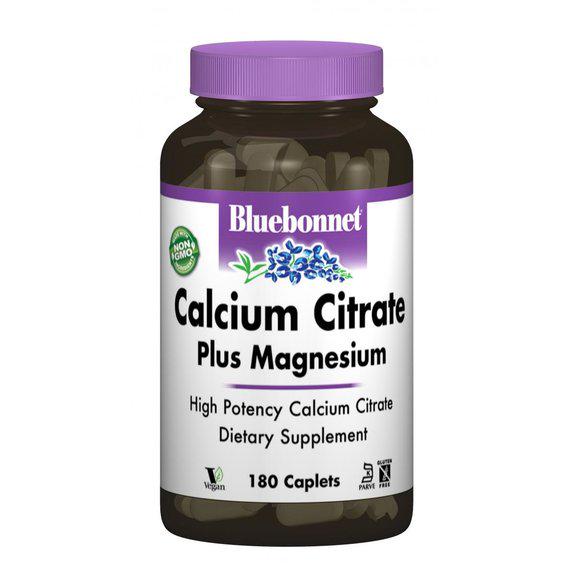 Мультимінеральний комплекс Bluebonnet Nutrition Calcium Citrate Plus Magnesium 180 Caplets