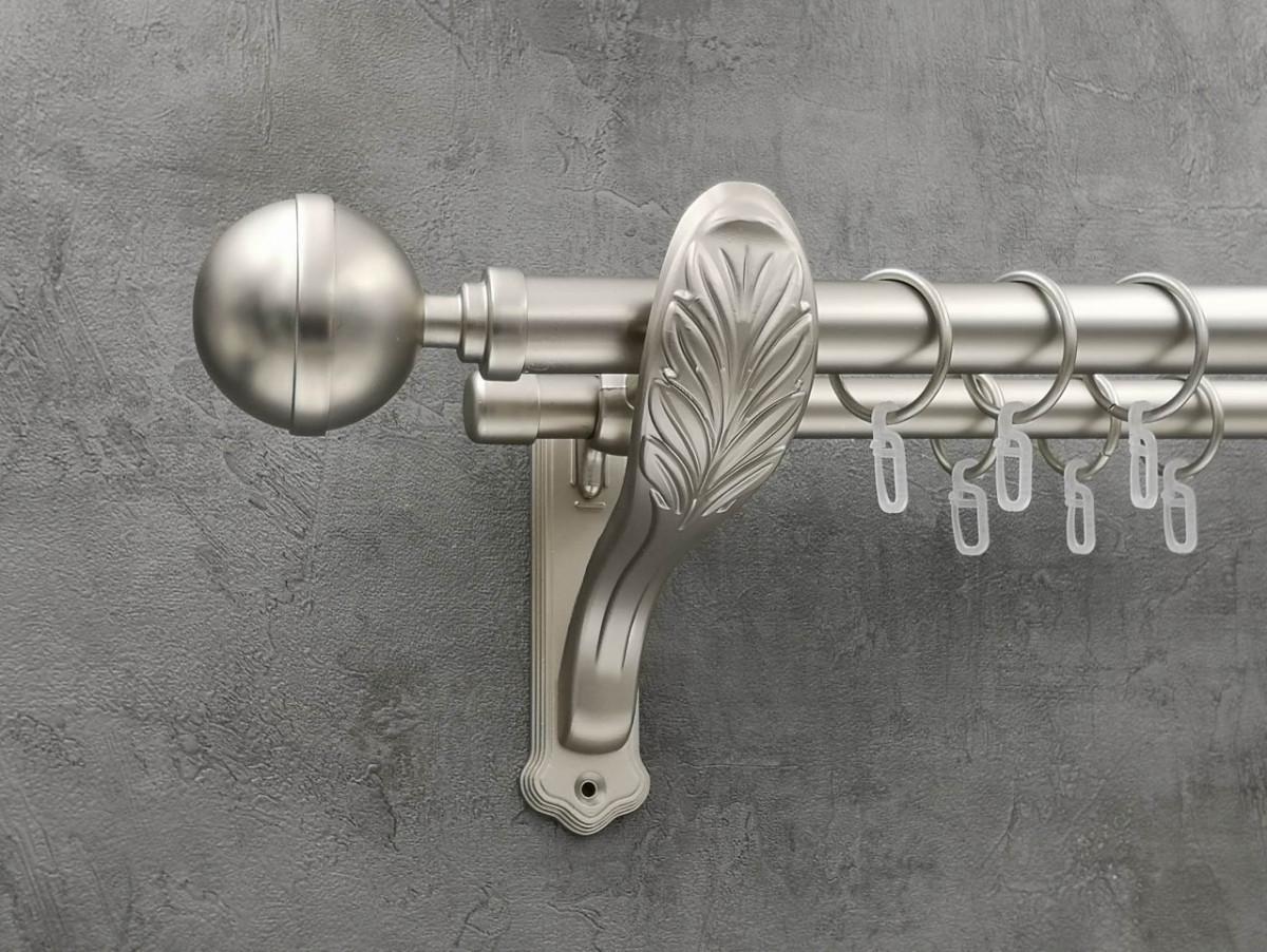 Карниз Quadrum Калисто гладкая штанга двойной ретро 25/19 мм 320 см Сатин (272283501)