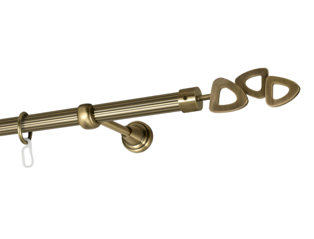 Карниз MStyle Лиллет металлический однорядный труба рифленая 19 мм 240 см Антик (K010163)